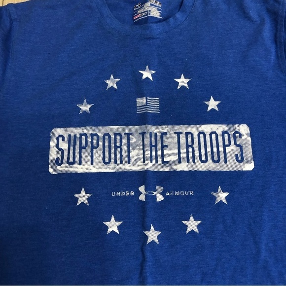 Men’s Under Armour Support The Troops Short Sleeve T-Shirt Loose Heat Gear - Picture 2 of 6